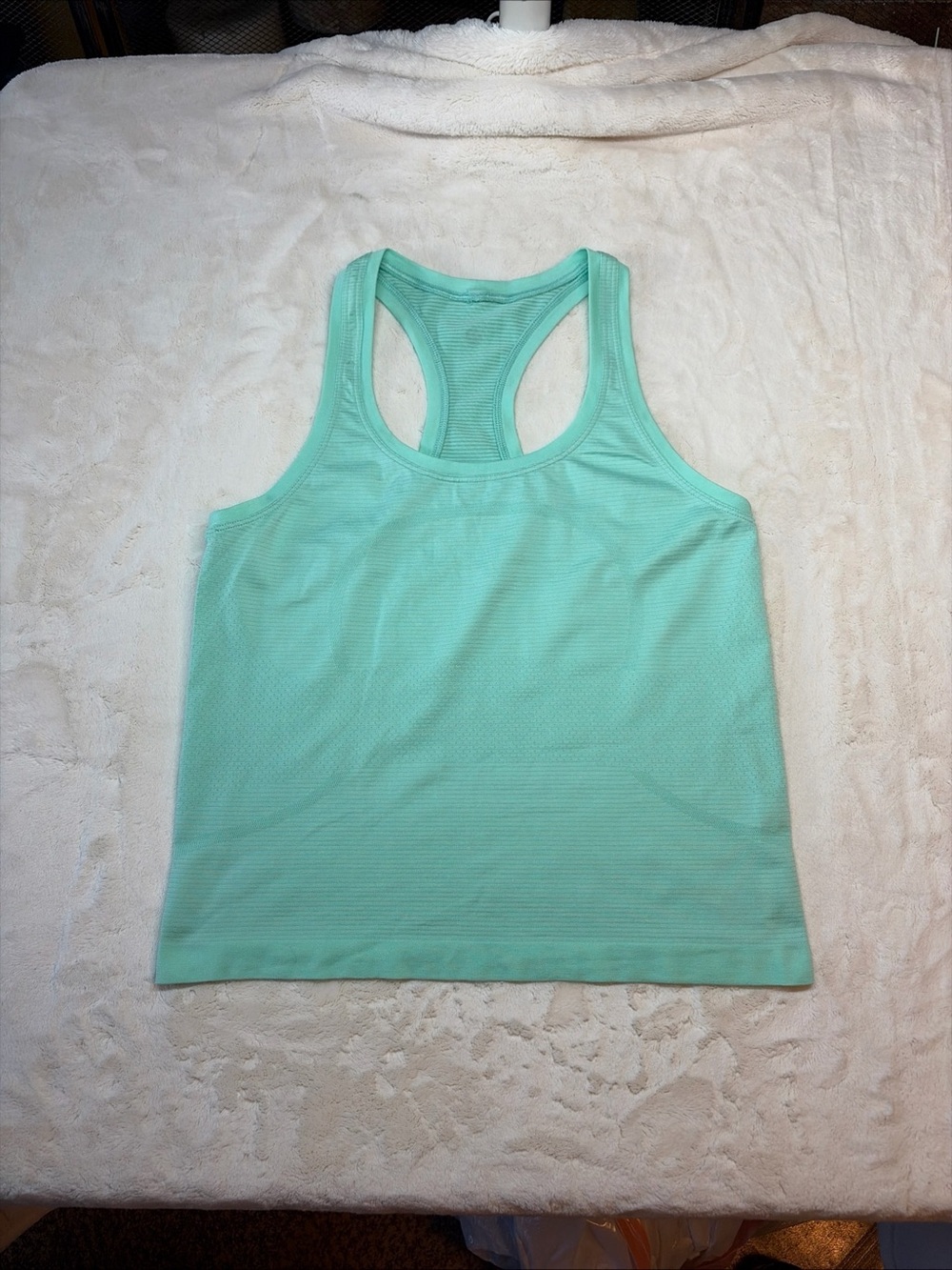 Lululemon Swiftly Tech Racerback Tank Heathered Menthol Mint Green Sz 8